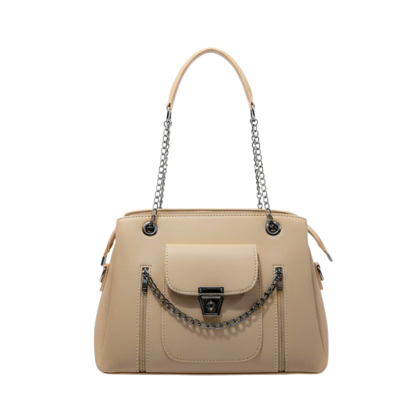 Nude Chain Luxe Satchel