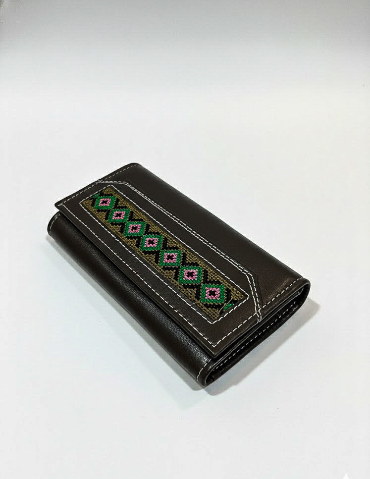 Jet Black Hunza Diamond Stitch Wallet