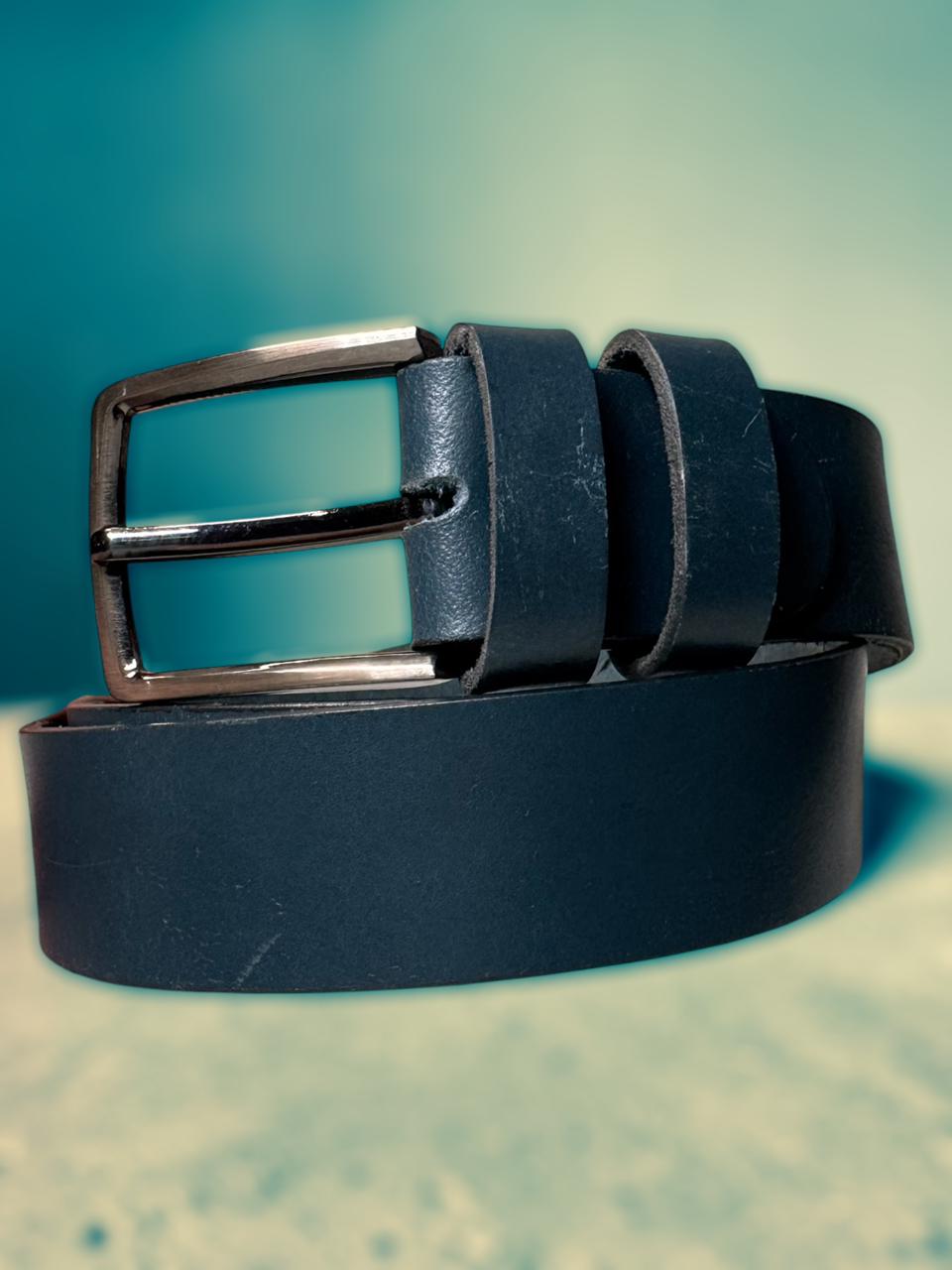 Navy Blue Synthetic Leather Belt