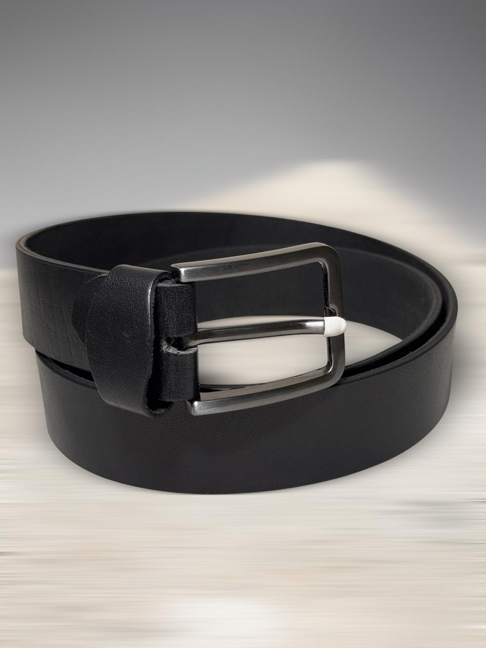 Classic Black Synthetic Leather Belt