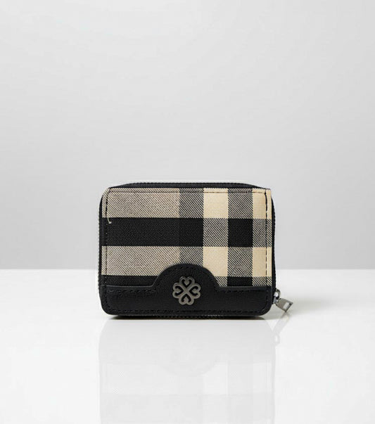 Classic Plaid Zip-Around Wallet