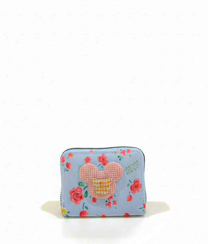 Blush Floral Mini Zip Wallet