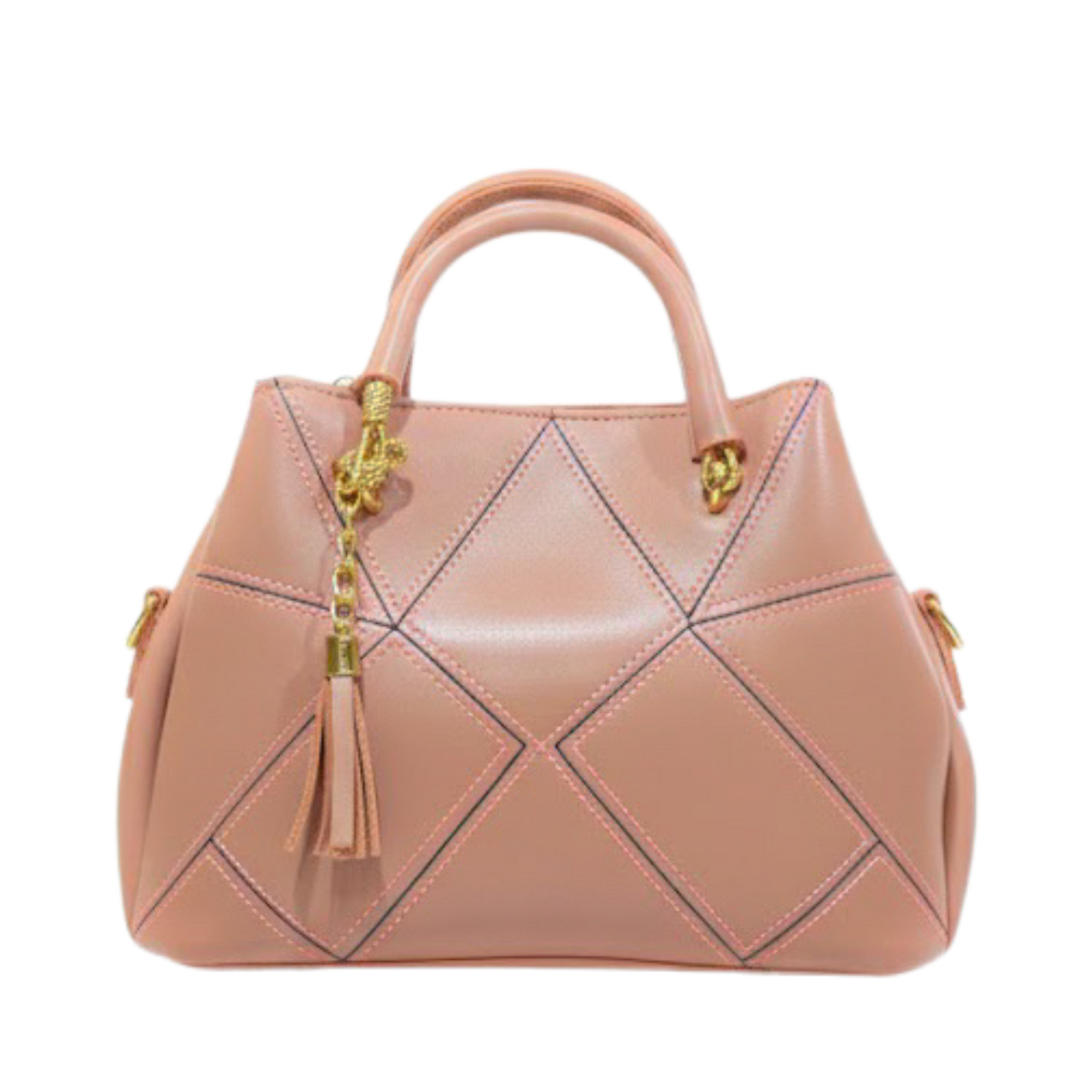 Blush Quilted Bowler Bag