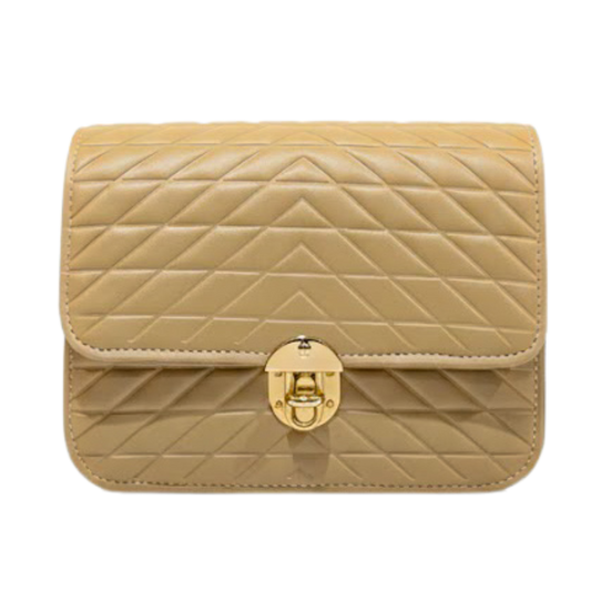 Golden Quilted Mini Clutch