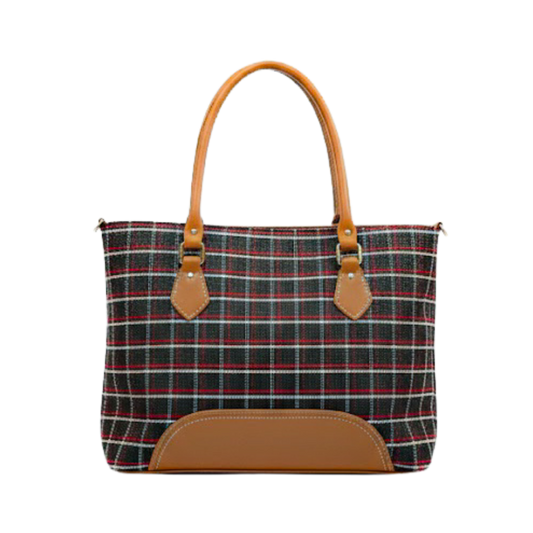 Structured Plaid Tote