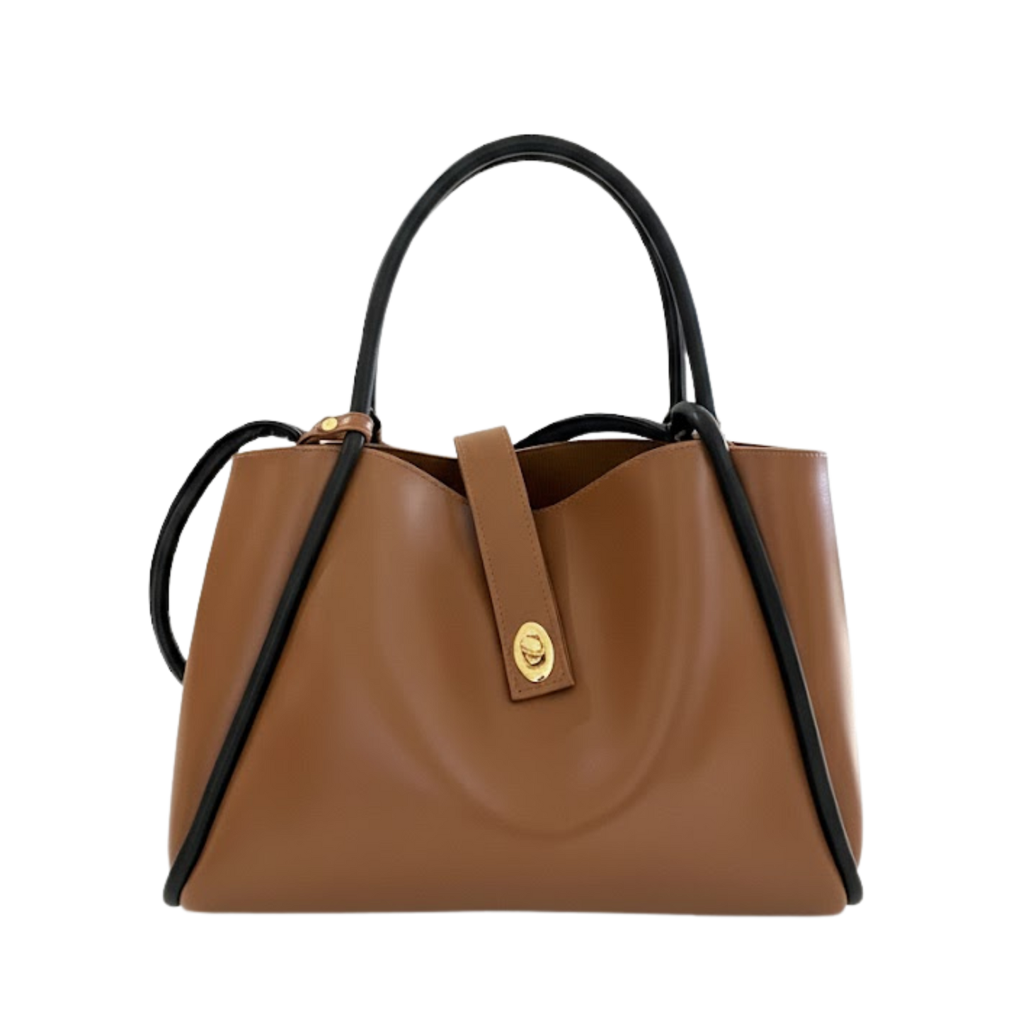Brown Structured Shoulder Tote