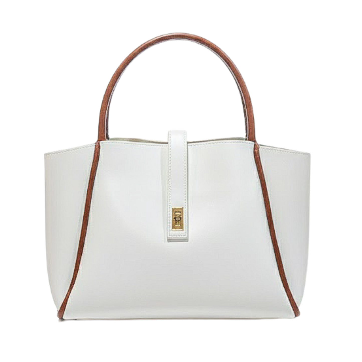 Brown Structured Shoulder Tote