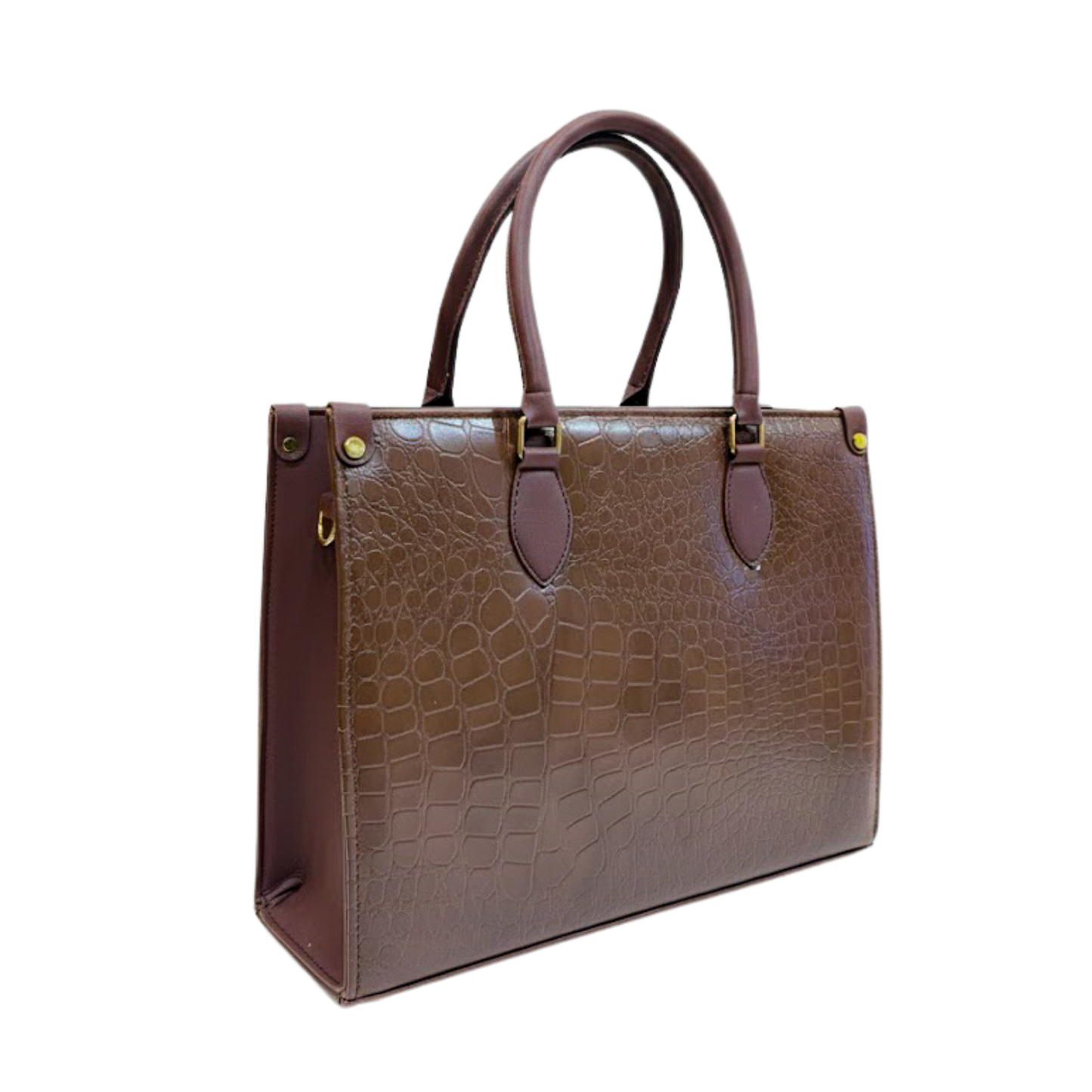 Brown Crocodile Tote Bag