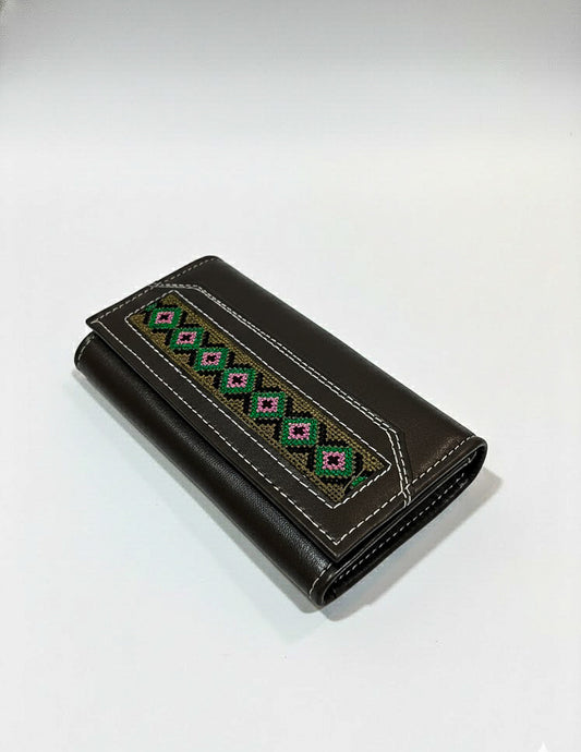 Jet Black Hunza Diamond Stitch Wallet