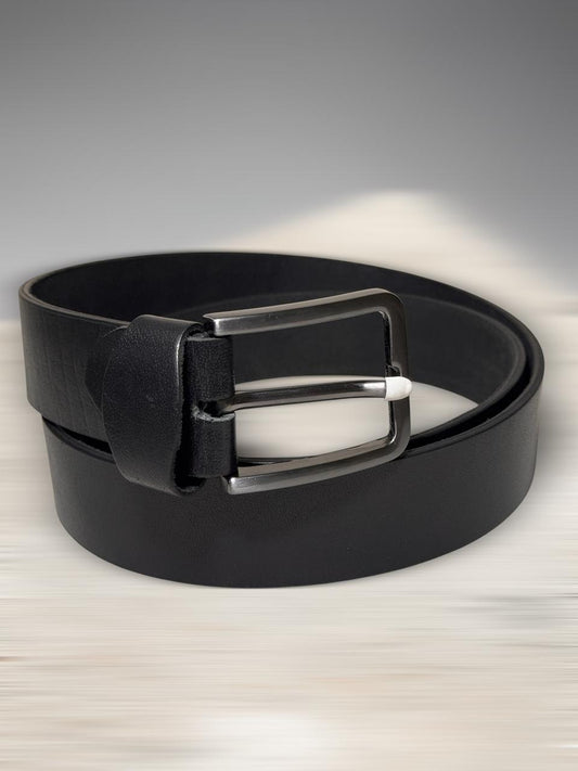 Classic Black Synthetic Leather Belt